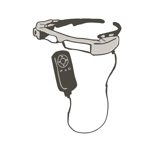 字幕用メガネとコントローラー