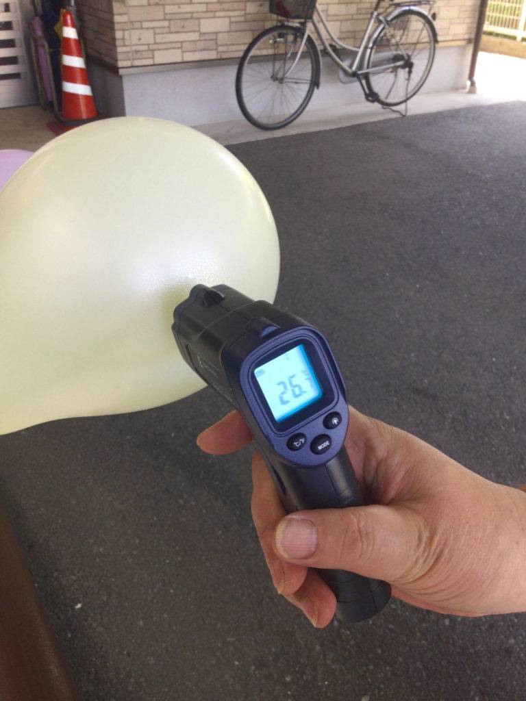 ミストをかけた風船の温度