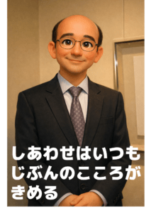 相田みつを「しあわせはいつもじぶんのこころがきめる」